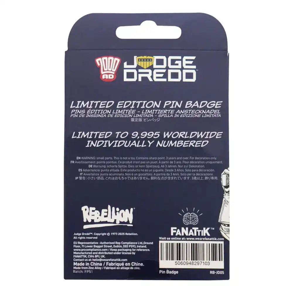 2000 AD Ansteck-Pin Judge Dredd You're Next Punk Limited Edition - Smalltinytoystore