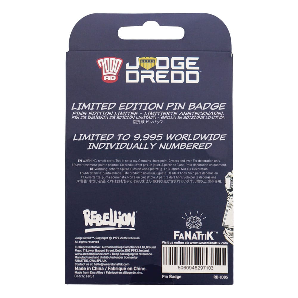 2000 AD Ansteck-Pin Judge Dredd You're Next Punk Limited Edition - Smalltinytoystore