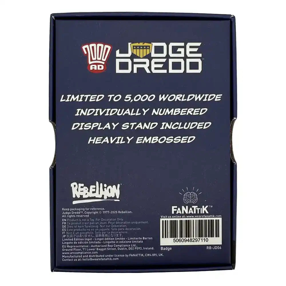 2000 AD Replik Judge Dredd Badge Limited Edition - Smalltinytoystore