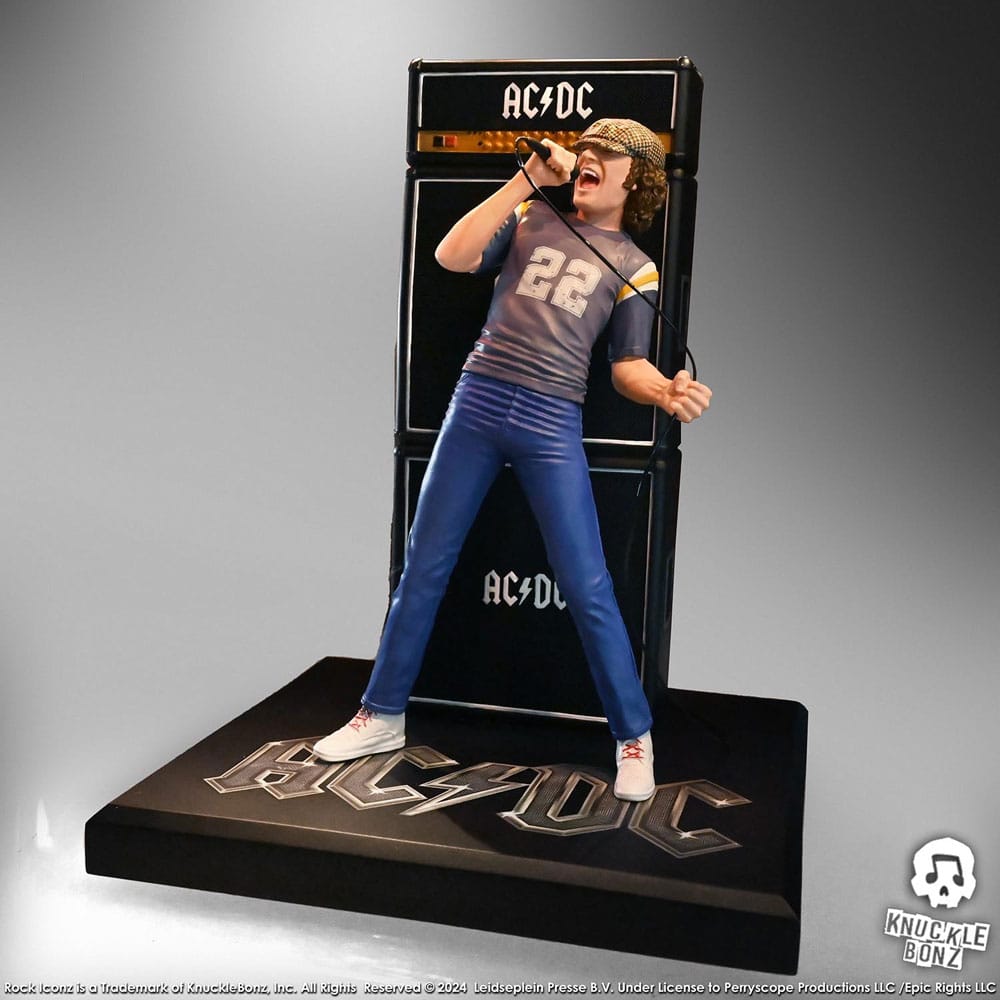 AC/DC Rock Iconz Statue Brian Johnson 23 cm - Beschädigte Verpackung - Smalltinytoystore