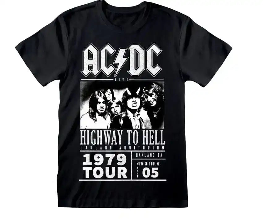 AC/DC T-Shirt Highway To Hell 1979 Tour Black - Smalltinytoystore