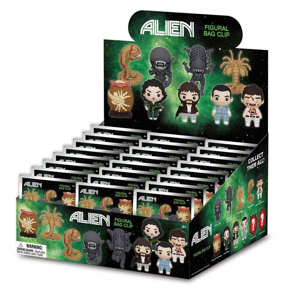 Alien 3D PVC-Taschenanhänger Series 1 Display (24) - Smalltinytoystore