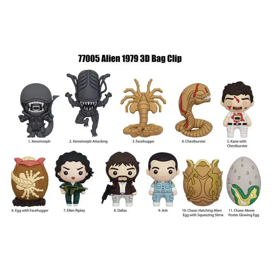 Alien 3D PVC-Taschenanhänger Series 1 Display (24) - Smalltinytoystore