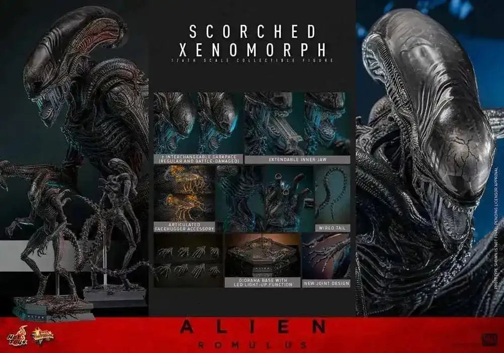 Alien: Romulus Movie Masterpiece Actionfigur 1/6 Scorched Xenomorph 44 cm HOT TOYS - Smalltinytoystore