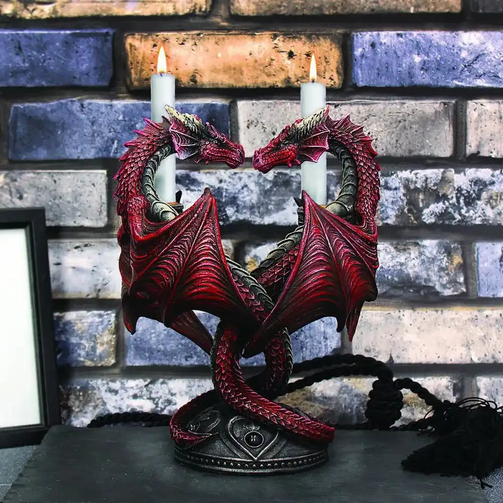 Anne Stokes Kerzenständer Dragon Heart Valentine's Edition 23 cm - Smalltinytoystore