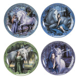 Anne Stokes Teller 4er-Pack Unicorn and Maiden - Smalltinytoystore
