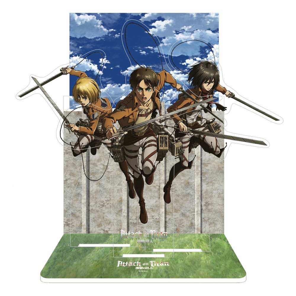 Attack on Titan Acryl Diorama Eren, Mikasa & Armin 20 cm - Smalltinytoystore