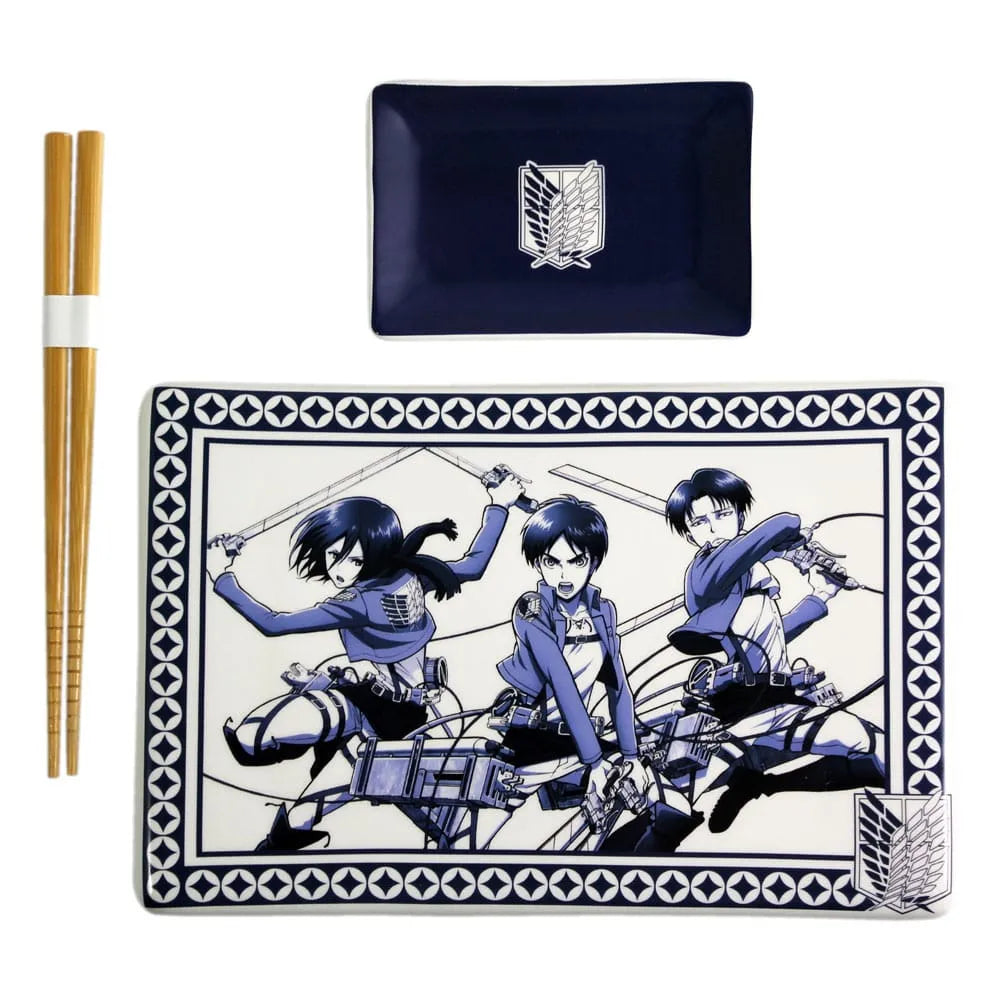 Attack on Titan Keramik Sushi Set mit Essstäbchen - Smalltinytoystore