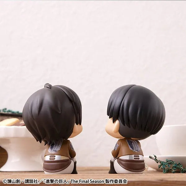 Attack on Titan Look Up PVC Statue Eren Jaeger & Levi Set (with gift) 11 cm - Smalltinytoystore