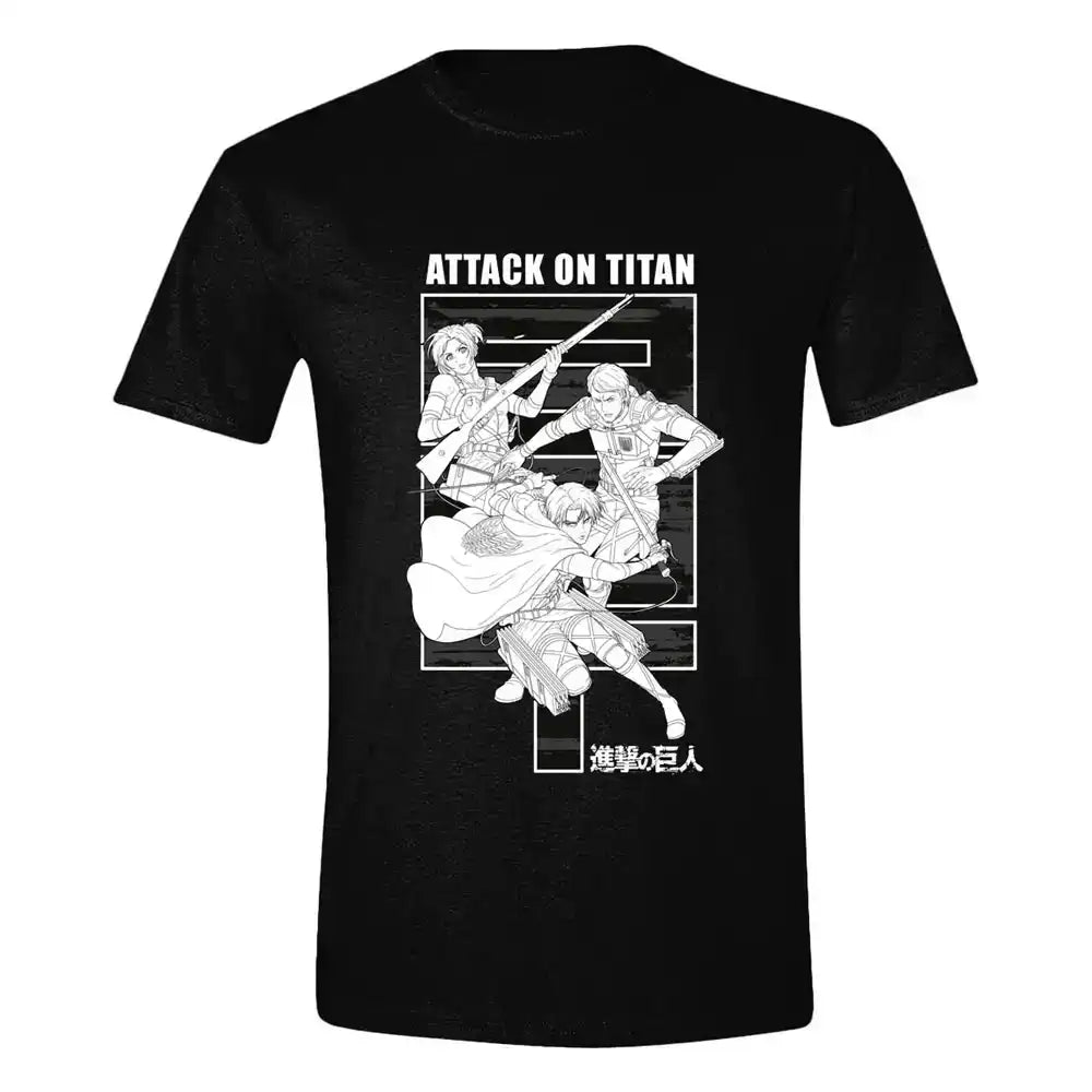 Attack on Titan T-Shirt Monochrome Trio Größe M - Smalltinytoystore