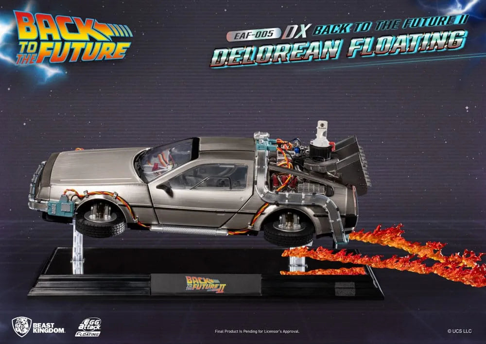 Back to the Future Egg Attack Floating Statue Back to the Future II DeLorean Deluxe Version heo EU Exclusive 20 cm - Smalltinytoystore