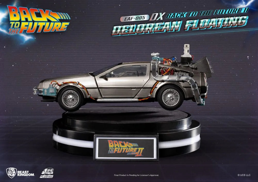 Back to the Future Egg Attack Floating Statue Back to the Future II DeLorean Deluxe Version heo EU Exclusive 20 cm - Smalltinytoystore