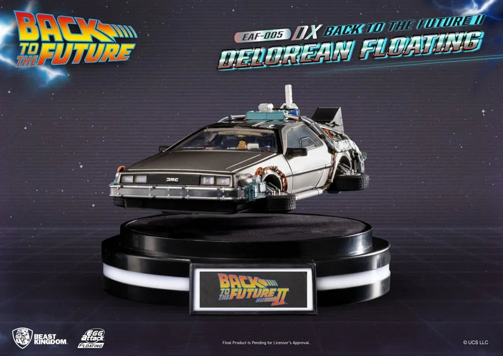 Back to the Future Egg Attack Floating Statue Back to the Future II DeLorean Deluxe Version heo EU Exclusive 20 cm - Smalltinytoystore