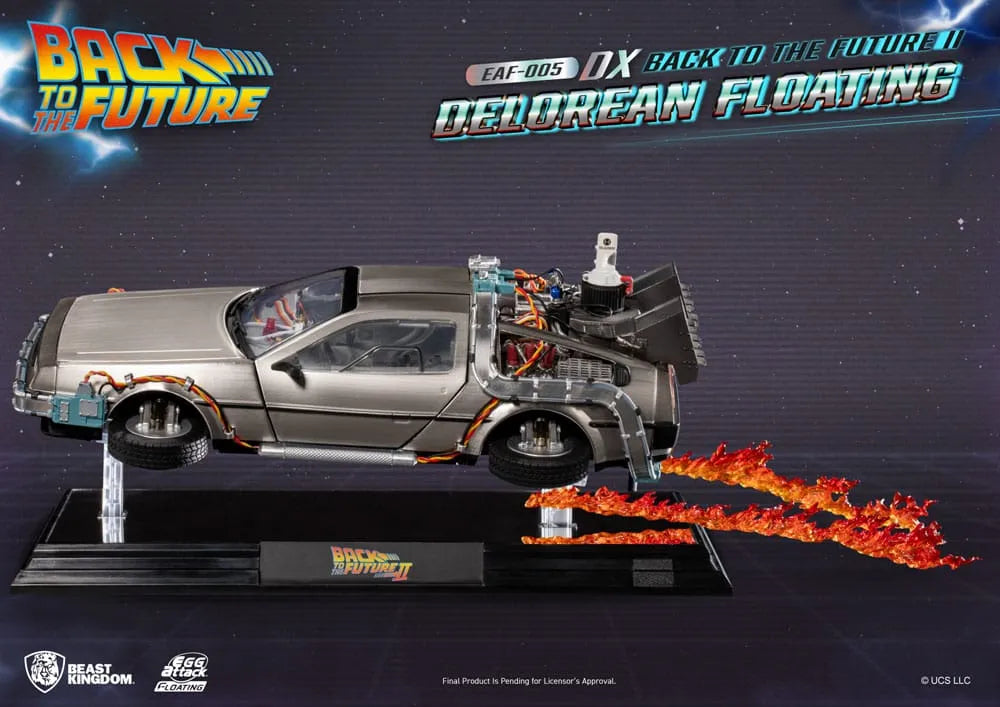 Back to the Future Egg Attack Floating Statue Back to the Future II DeLorean Deluxe Version heo EU Exclusive 20 cm - Smalltinytoystore