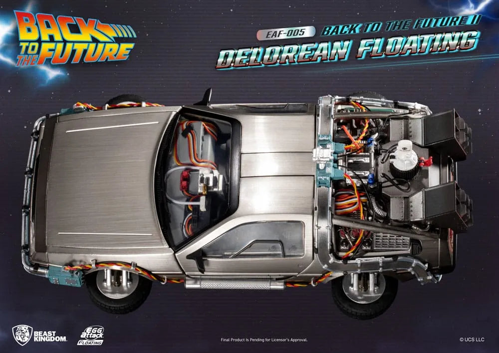 Back to the Future Egg Attack Floating Statue Back to the Future II DeLorean Standard Version 20 cm - Smalltinytoystore
