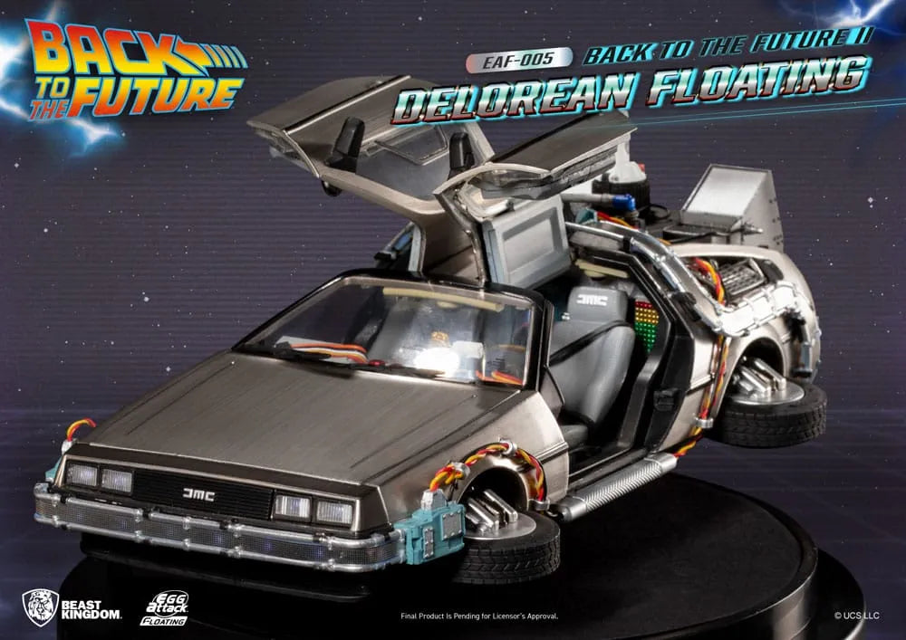 Back to the Future Egg Attack Floating Statue Back to the Future II DeLorean Standard Version 20 cm - Smalltinytoystore