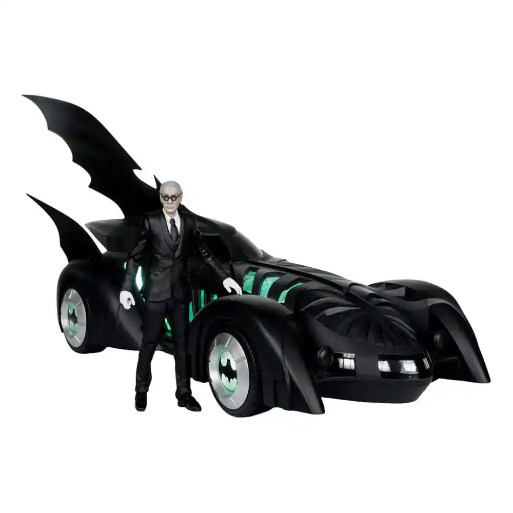 Batman Forever DC Multiverse Actionfigur mit Fahrzeug Alfred Pennyworth & Batmobile (Gold Label) 79 cm - Smalltinytoystore