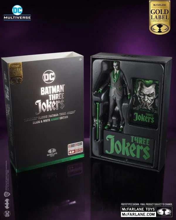 Batman: Three Jokers DC Multiverse The Joker (The Criminal) BBTS Exclusive Limited Black & White Accent Edition SAMMLERZUSTAND - Smalltinytoystore