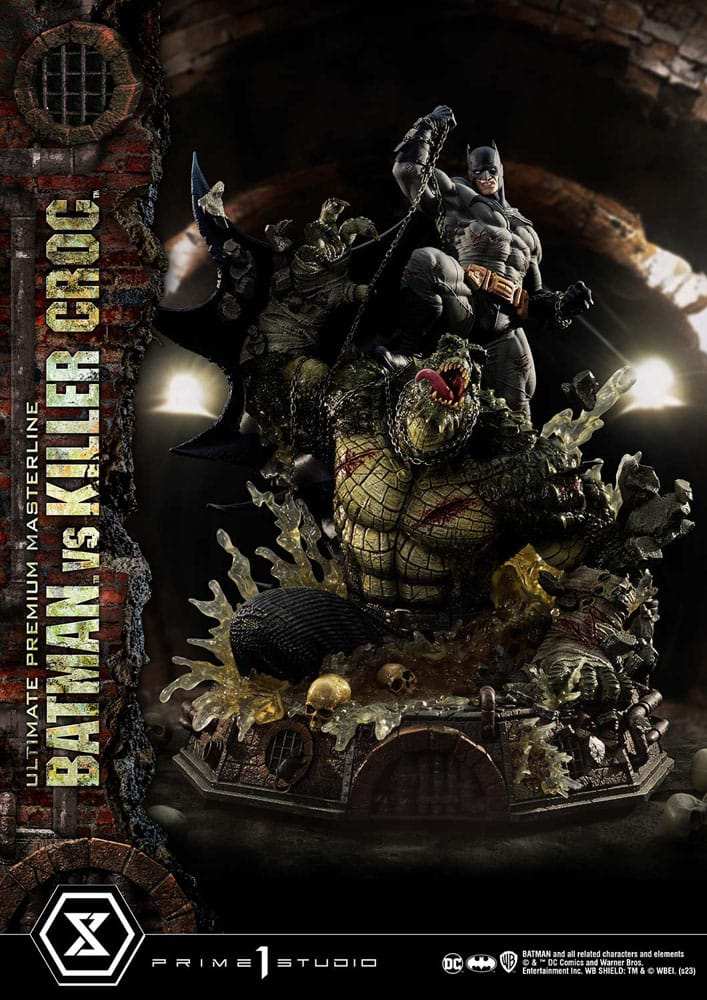 Batman Ultimate Premium Masterline Series Statue Batman Versus Killer Croc 71 cm - Smalltinytoystore