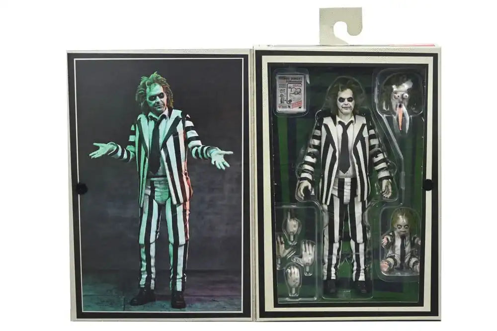 Beetlejuice Beetlejuice Actionfigur 7 Scale Ultimate Striped Suit Beetlejuice 18 cm - Smalltinytoystore
