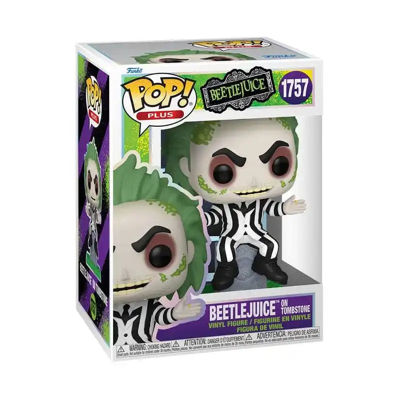 Beetlejuice POP! Plus Movies Vinyl Figur Beetlejuice w/tombstone 9 cm - Smalltinytoystore