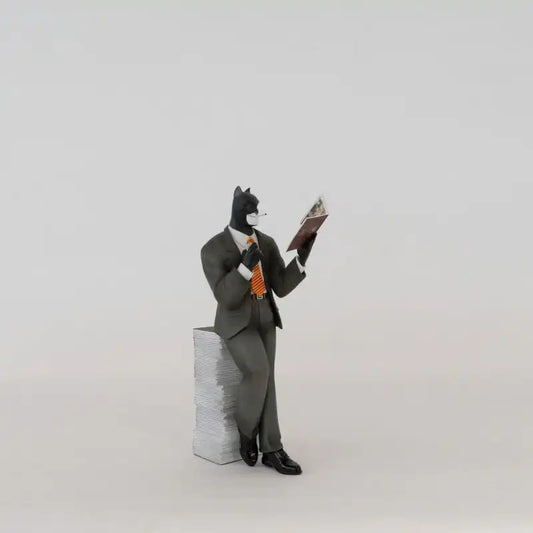 Blacksad: Blacksad on a Pile of Comics Figure - Smalltinytoystore