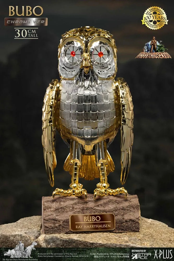 Bubo the Mechanical Owl Soft Vinyl Statue Ray Harryhausens Bubo Chrome Ver. 30 cm - Smalltinytoystore