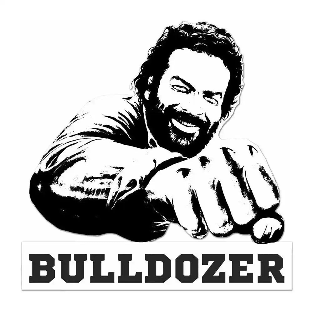 Bud Spencer 3D Blechschild Bulldozer black/white 45 x 45 cm - Smalltinytoystore