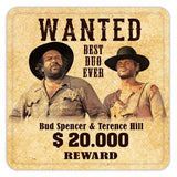 Bud Spencer & Terence Hill Bierdeckel aus Blech Wanted 10 x 10 cm - Smalltinytoystore