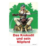 Bud Spencer & Terence Hill Blechschild Das Krokodil und sein Nilpferd 20 x 30 cm - Smalltinytoystore