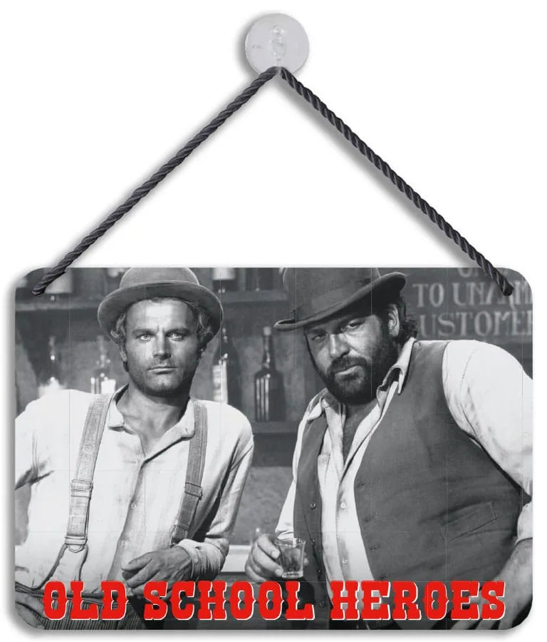 Bud Spencer & Terence Hill Blechschild Old School Heroes 16,5 x 11,5 cm - Smalltinytoystore