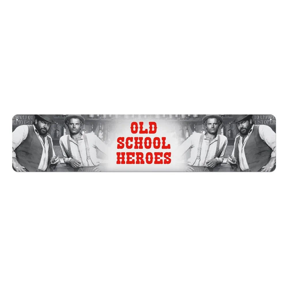Bud Spencer & Terence Hill Blechschild Old School Heroes 46 x 10 cm - Smalltinytoystore