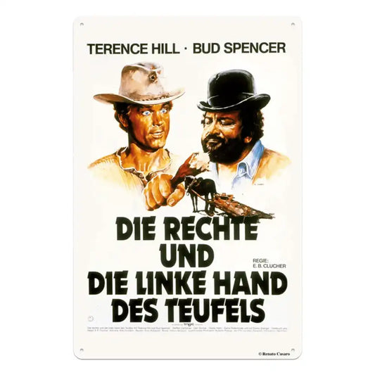 Bud Spencer & Terence Hill Blechschild Rechte und Linke Hand des Teufels 20 x 30 cm - Smalltinytoystore