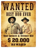 Bud Spencer & Terence Hill Blechschild Wanted 30 x 40 cm - Smalltinytoystore