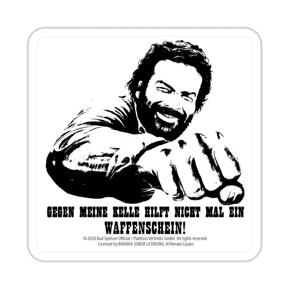 Bud Spencer Bierdeckel aus Blech Kelle 10 x 10 cm - Smalltinytoystore