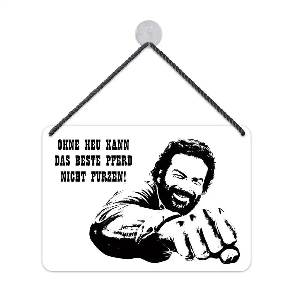 Bud Spencer Blechschild Beste Pferd 16,5 x 11,5 cm - Smalltinytoystore