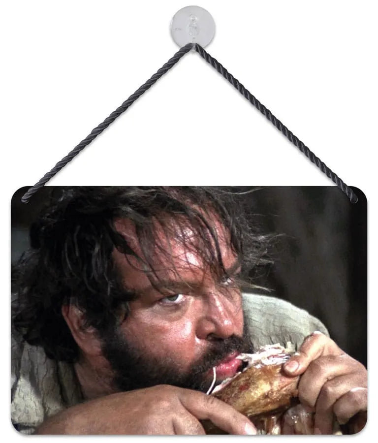 Bud Spencer Blechschild Bud Hühnchen 16,5 x 11,5 cm - Smalltinytoystore