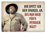 Bud Spencer Blechschild Dir spitz' ich den Spargel an,... 10 x 15 cm - Smalltinytoystore