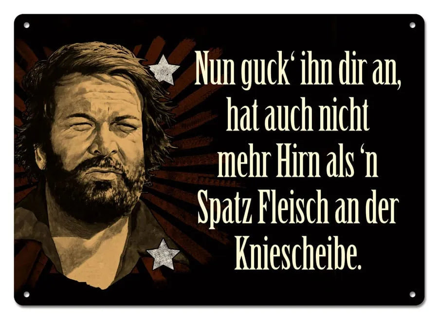 Bud Spencer Blechschild Nun guck' ihn dir an,... 10 x 15 cm - Smalltinytoystore