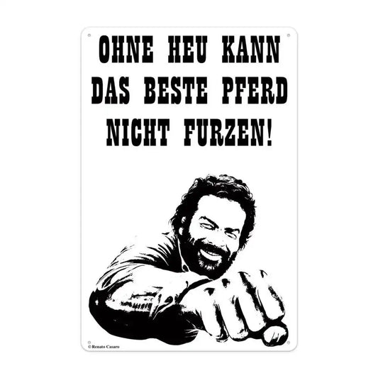 Bud Spencer Blechschild Pferd Faust 20 x 30 cm - Smalltinytoystore