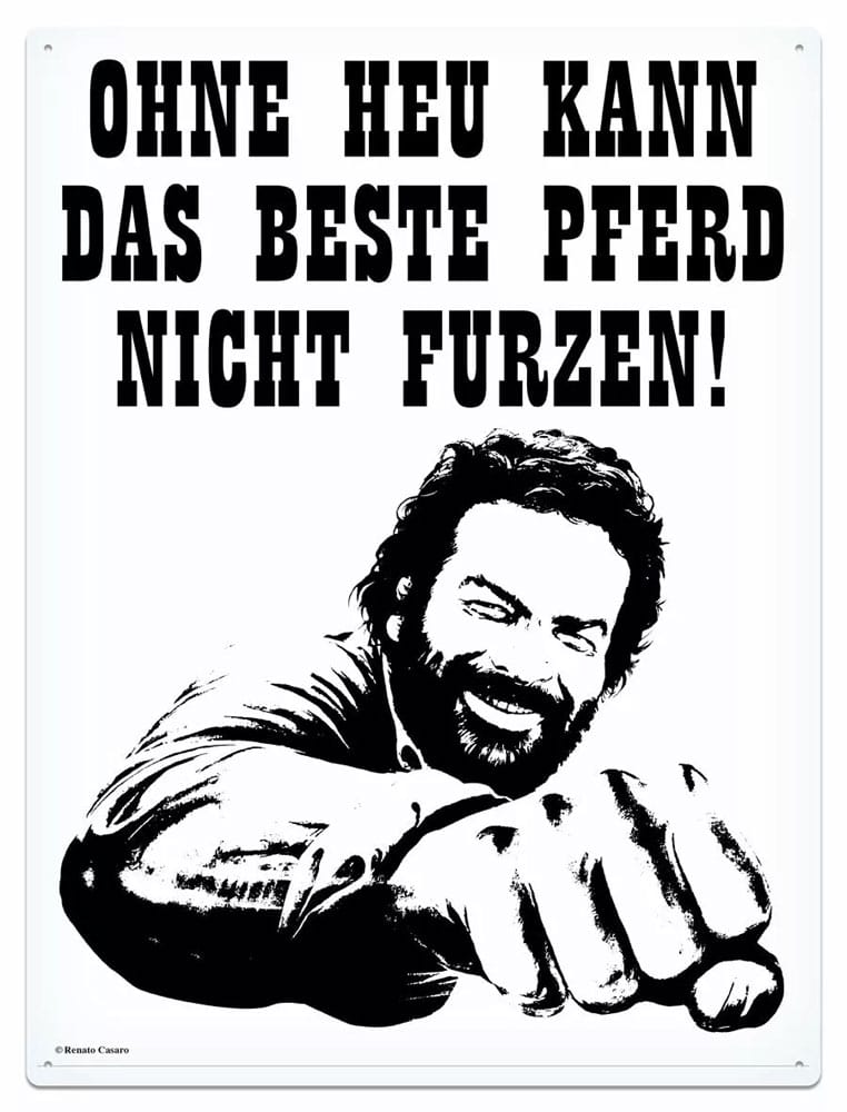 Bud Spencer Blechschild Pferd Faust 30 x 40 cm - Smalltinytoystore