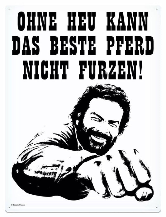 Bud Spencer Blechschild Pferd Faust 30 x 40 cm - Smalltinytoystore