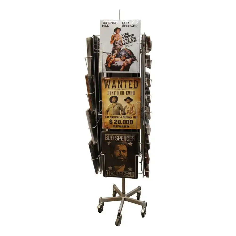 Bud Spencer Verkaufsdrehständer mit 294 Bud Spender & Terence Hill Blechschildern (komplett befüllt) - Smalltinytoystore