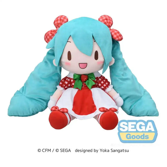 Character Vocal Series 01: Hatsune Miku Fuwa Petit Plüschfigur Hatsune Miku x Love and Berry Dress Up and Dance! Lovely Strawberry 40 cm - Smalltinytoystore