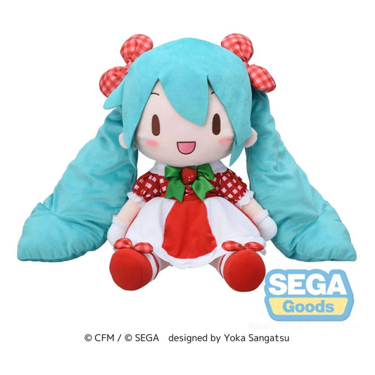Character Vocal Series 01: Hatsune Miku Fuwa Petit Plüschfigur Hatsune Miku x Love and Berry Dress Up and Dance! Lovely Strawberry 40 cm - Smalltinytoystore