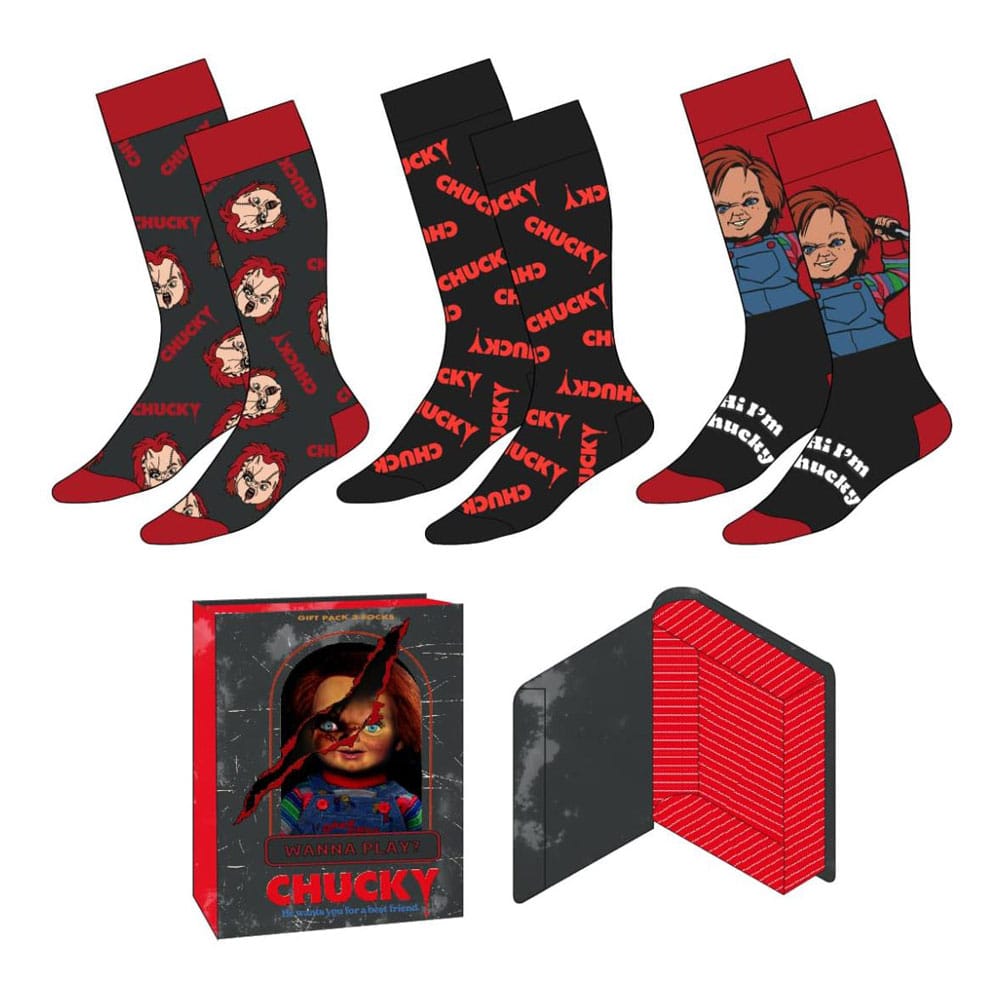 Chucky Socken 3er-Pack 38-45 - Smalltinytoystore