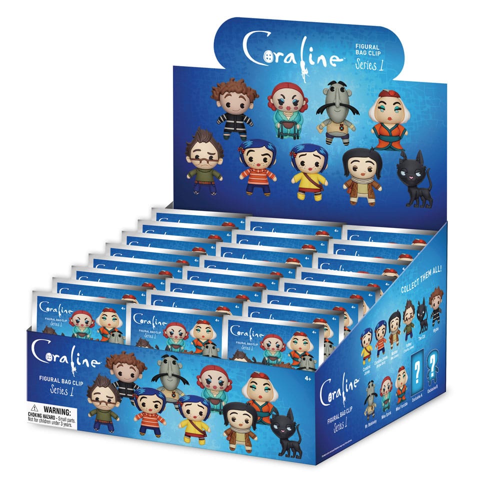 Coraline 3D PVC-Taschenanhänger Series 1 Display (24) - Smalltinytoystore