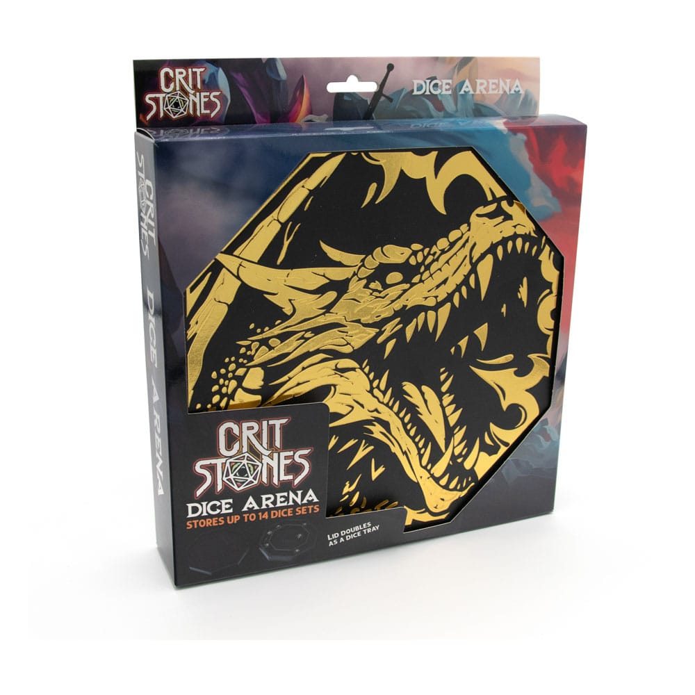 CritStones Arena Würfelteller Black Dragon (Yellow Lid) - Smalltinytoystore