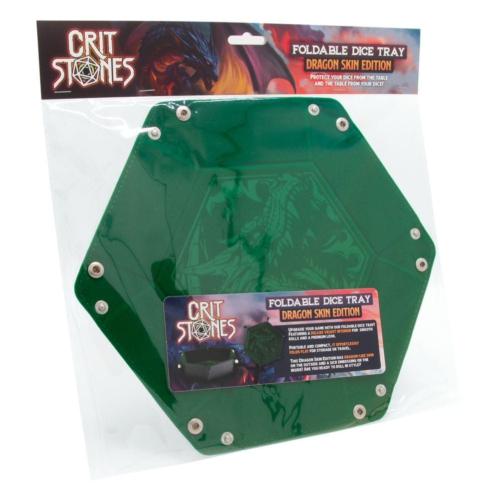 CritStones Faltbarer Würfelteller Dragon Skin Edition Green - Smalltinytoystore