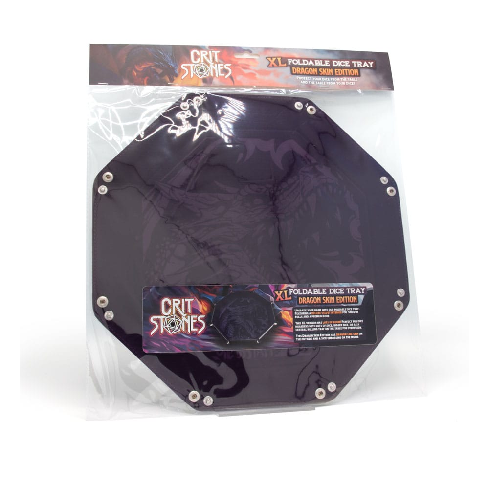 CritStones Faltbarer Würfelteller Dragon Skin XL Edition Black - Smalltinytoystore